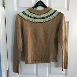 J. Crew Crew Neck Fair Isle Sweater Tan M